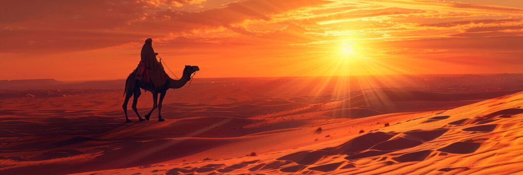 camel and its rider, symbolizing the journey of the Prophet Ibrahim (Abraham).