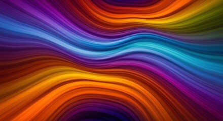 Obraz premium Rainbow Wave Abstract: A vibrant and dynamic abstract artwork featuring swirling waves of rainbow colors, creating a mesmerizing and energetic visual experience.