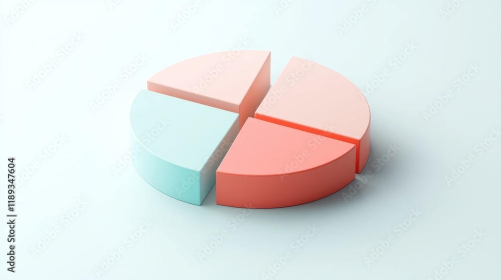 Poster A top-down view of a D pie chart, emphasizing the varying sizes of segments representing sales data, set against a smooth white background for clarity.