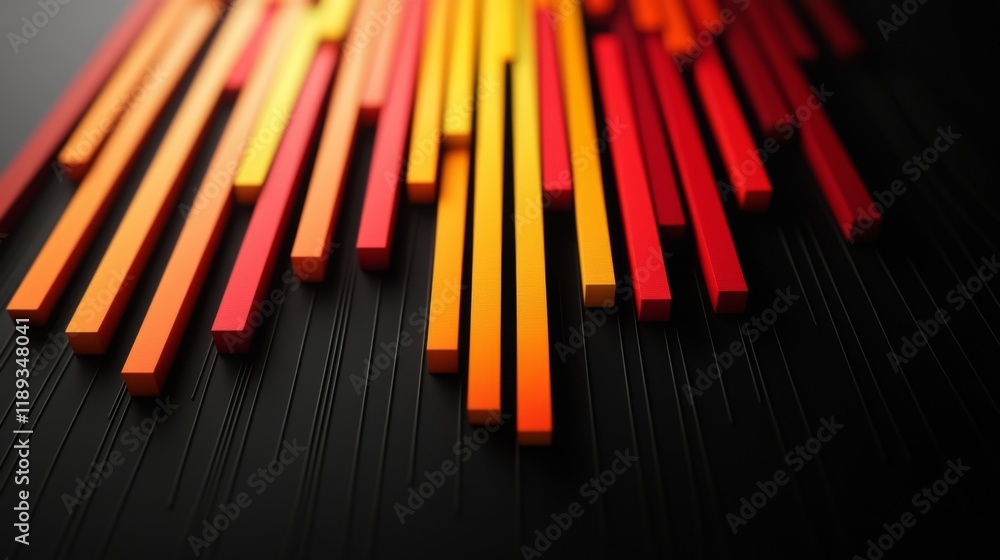 Poster a top-down view of a business bar graph with bars representing annual sales figures, set against a s