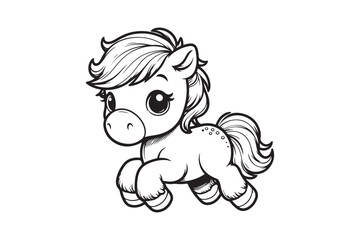 Cute baby horse outline 