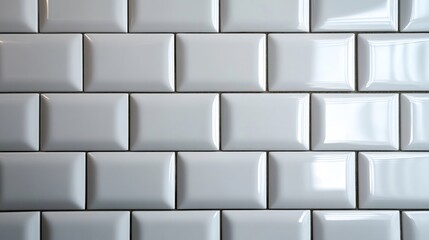 White Glossy Subway Tiles: Modern Kitchen or Bathroom Wall