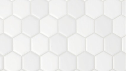 Fototapeta premium Hexagonal tiles in matte and glossy white forming a modern geometric pattern for sleek and elegant interior design