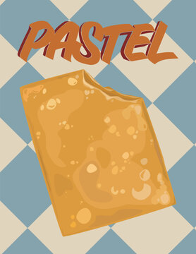 Brazilian fried snack. Pastel illustration. 