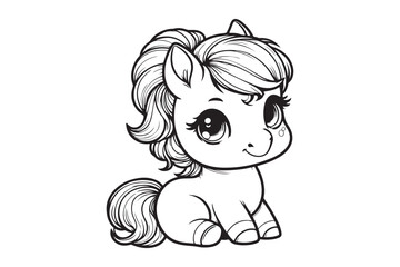 Cute baby horse outline 