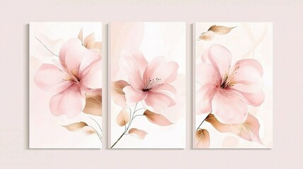 Elegant Abstract Pink Flower Wedding Invitation Set Design