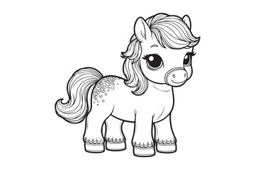 Cute baby horse outline 
