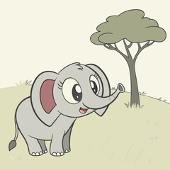 elephant and tree