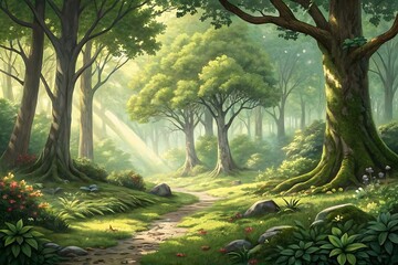 Digital natural art illustration design