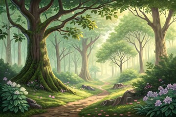 Digital natural art illustration design