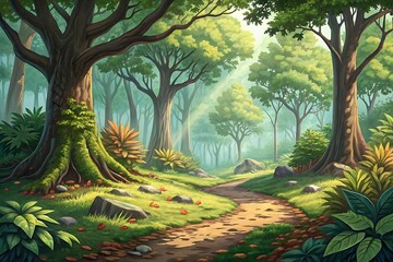 Digital natural art illustration design