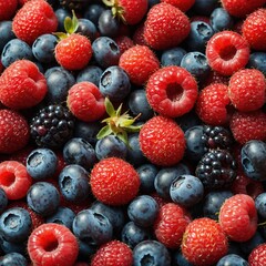 Summer berries with a backdrop of a vibrant farmers&rsquo; market.