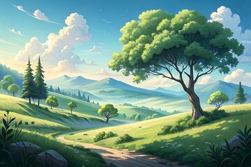 Digital natural art illustration design