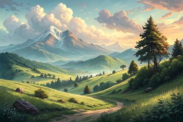 Digital natural art illustration design