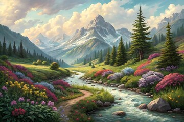 Digital natural art illustration design