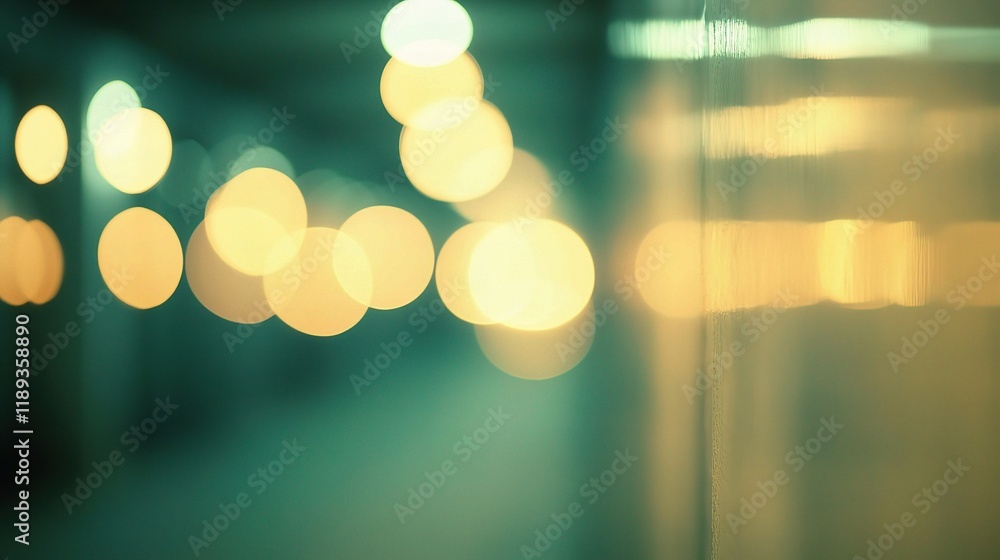 Poster abstract bokeh of soft lights in an empty open space