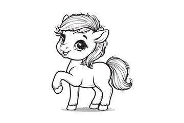 Cute baby horse outline 