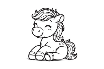 Cute baby horse outline 