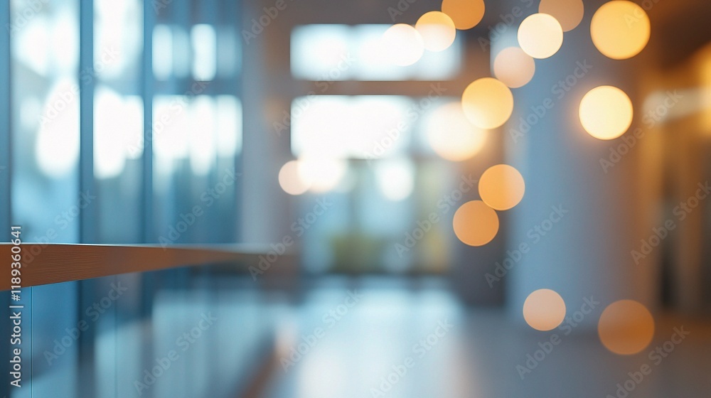Aufkleber abstract light bokeh in a spacious open office environment