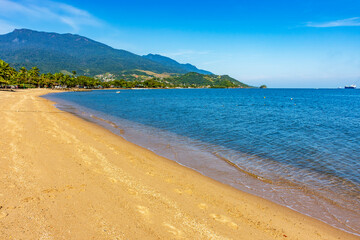 Beach in the city of Ilhabela, one of the main tourist destinations on the coast of Sao Paulo