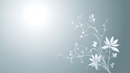 Elegant Floral Design On A Soft Blue Background