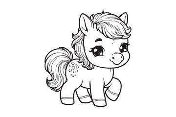 Cute baby horse outline 