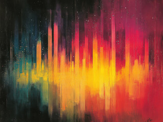 Atmospheric cyberpunk background featuring a bold gradient