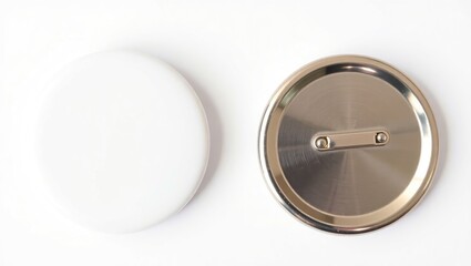 White and Metal Circular Button Blanks Displayed