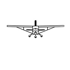 icon symbol airplane, hang glider high wing vector monochrome simple