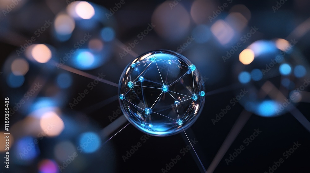 Poster Abstract Network Sphere Global Interconnection Technology Digital Data Structure Visualization