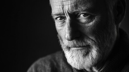 Obraz premium close up of a man with gray hair and beard