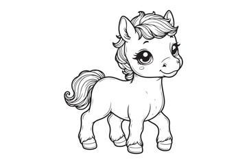 Cute baby horse outline 