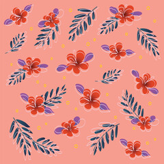Vintage floral pattern. Ditsy style background of small flowers. Vector illustration for printing on surfaces and web design.