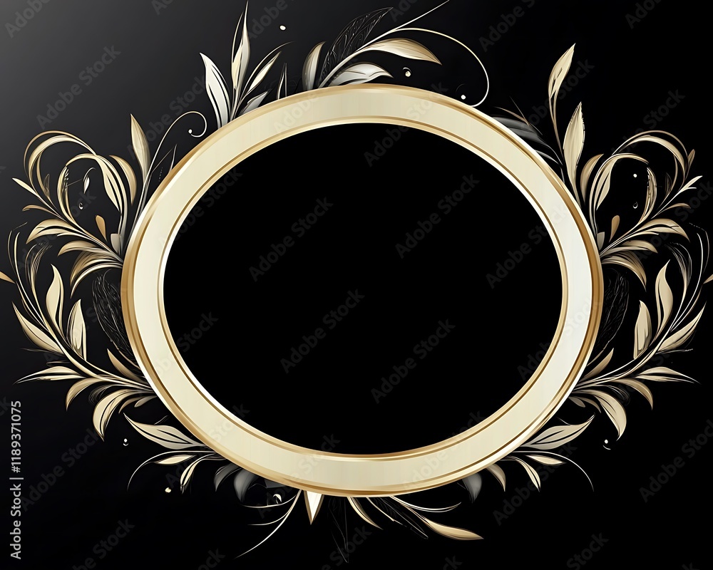 Fototapete an illustration, label loop background for inserting your text, elegant design.