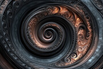 Fototapeta premium Intricate Spiral Pattern with Ornate Details - Abstract Art for Decorative Use