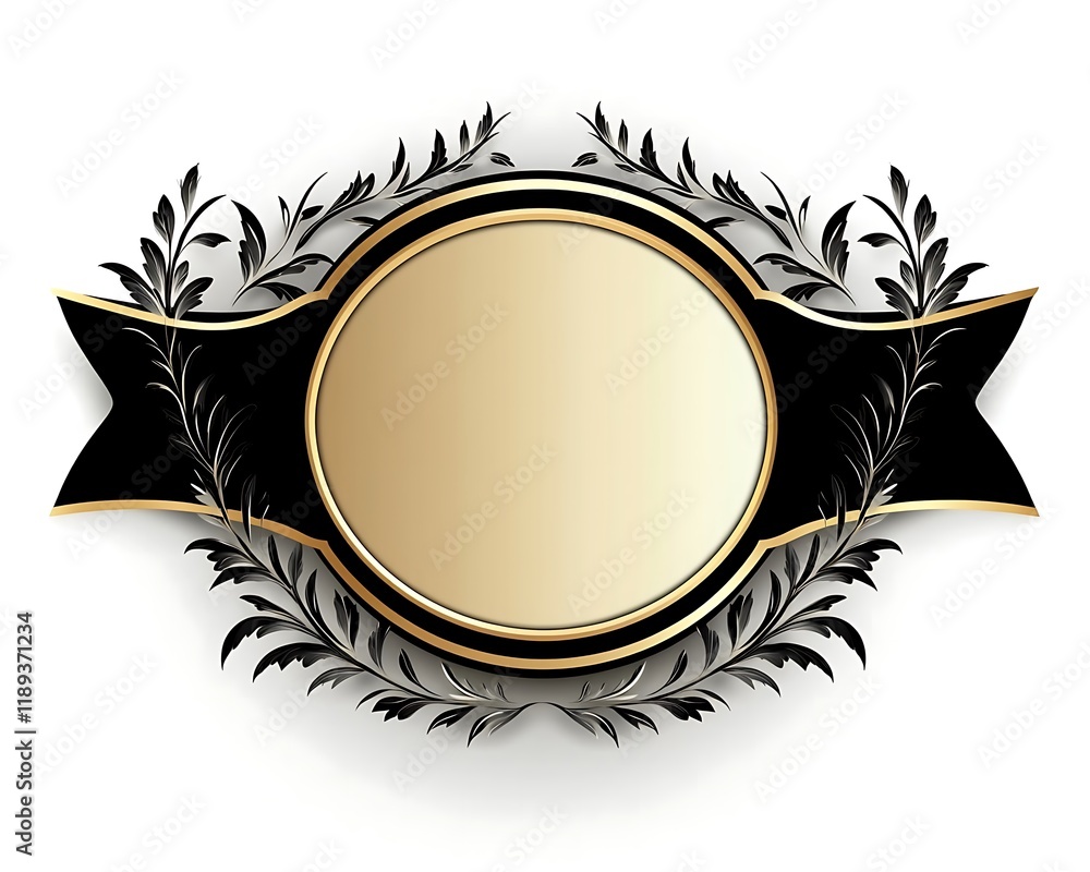 Fototapete an illustration, label loop background for inserting your text, elegant design.