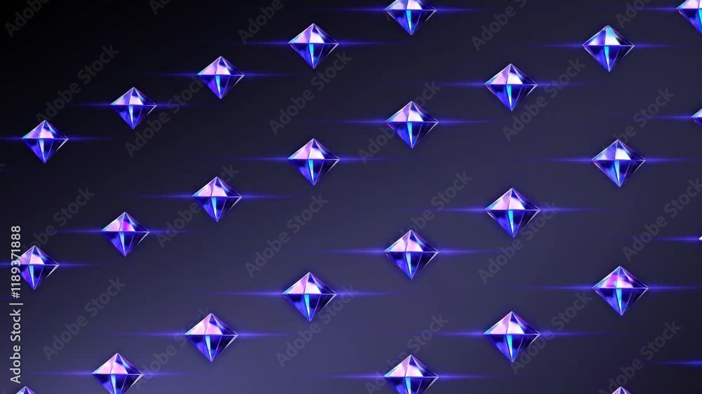 Poster a stunning pattern of blue crystalline shapes with light reflections creating a mesmerizing visual e