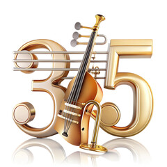 Musical instrument illustration isolated on transparent background 
