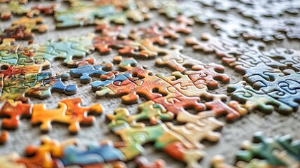 The quiet focus of building a puzzle, engaging the mind in a way that distracts from worries and promotes calm.