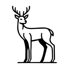 Obraz premium Simple Vector Icon of a Red Deer – Logo Design Illustration