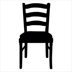Wooden Desk Chair silhouettes vector illustration