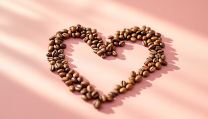 Coffee Beans Heart Shape - Romantic Coffee Concept