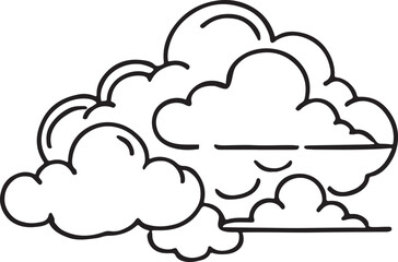 Beautiful cloudy sky silhouette vector design, perfect for weather, nature, and atmospheric-themed projects. Clean, scalable, and editable EPS file.