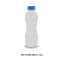 Realistic Drink Bottle Mockup Design - Water, Milk, and Beverage Container Vector Art | Scalable and Layered