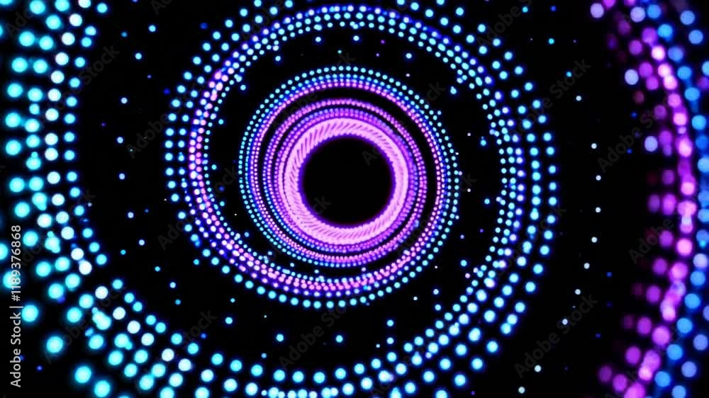 Poster a vibrant digital spiral of colorful lights creating a mesmerizing abstract pattern, perfect for bac