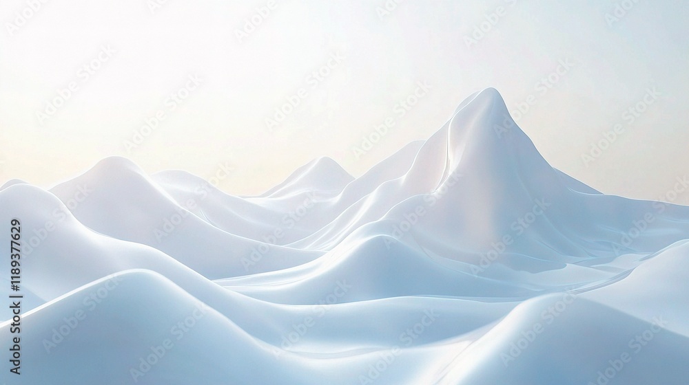 Aufkleber minimal white abstract geometric wave background with smooth lines