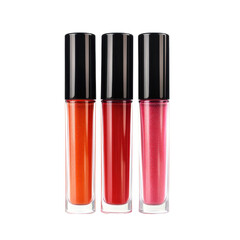 Three Shades of Lip Gloss: Coral, Red, and Pink  Beauty Product Photography