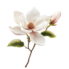 Naklejka premium Elegant Magnolia Blossom: A Delicate Springtime Floral Illustration
