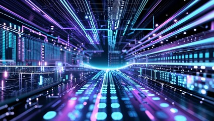 Abstract Technology Background (Data Flow)