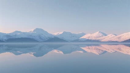 Minimalist Nature Scene (Mountains & Lake Reflection)